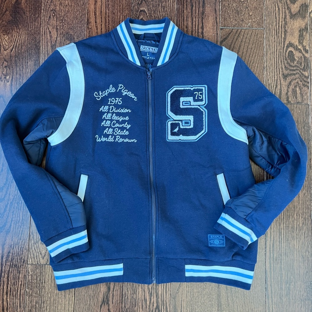 Staple Letterman jacket varsity blue size Large